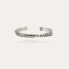 Bracelet jonc Liane croisé argenté