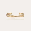 Bracelet jonc Liane croisé grand modèle doré