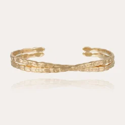 Bracelet jonc Liane croisé mini doré