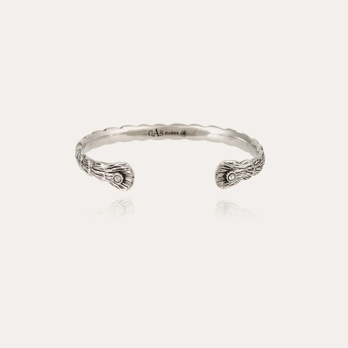 Bracelet jonc Liane Serti argenté