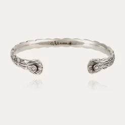 Bracelet jonc Liane Serti argenté