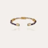 Bracelet jonc Lima cabochons doré