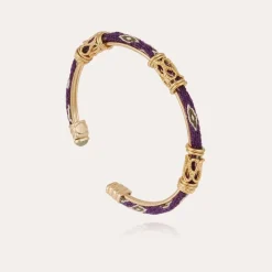Bracelet jonc Lima cabochons doré