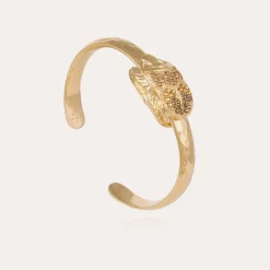 Bracelet jonc Scarabée strass doré