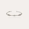 Bracelet jonc Torsade 3 strass petit modèle argenté