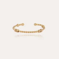 Bracelet jonc Torsade grand modèle doré
