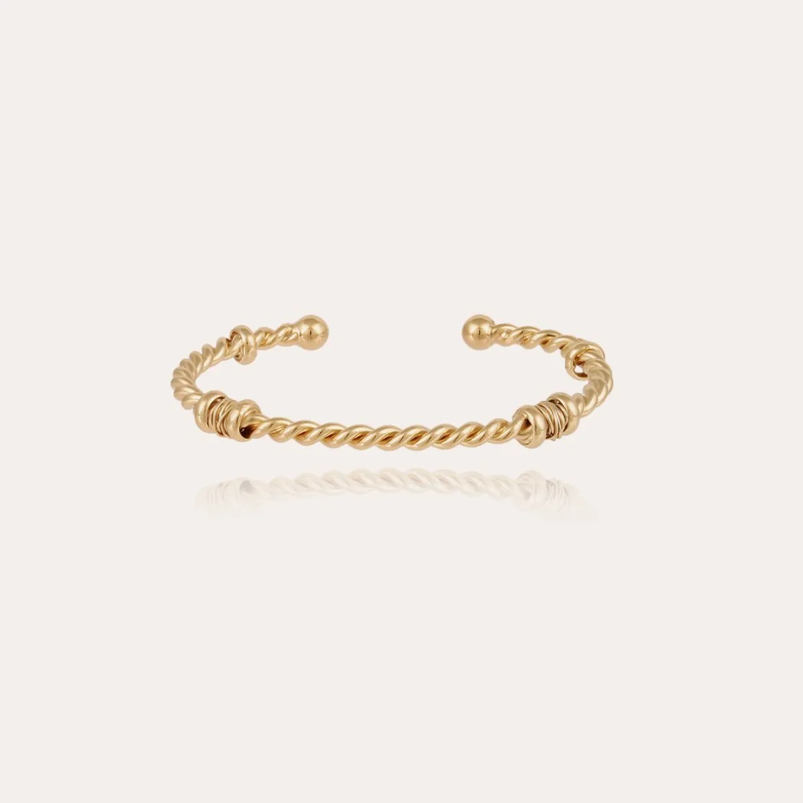 Bracelet jonc Torsade grand modèle doré