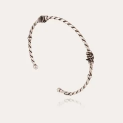 Bracelet jonc Torsade petit modèle argenté