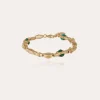 Bracelet Kali cabochons doré - Malachite