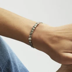 Bracelet Liane jonc grand modèle argenté