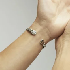 Bracelet Liane jonc grand modèle argenté