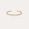 Bracelet Lyre jonc grand modèle doré - Nacre blanche