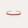 Bracelet Lyre jonc grand modèle doré - Améthyste