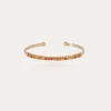 Bracelet Lyre jonc petit modèle doré - Cornaline