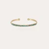 Bracelet Lyre jonc petit modèle doré - Apatite bleue