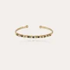 Bracelet Lyre jonc petit modèle doré - Pierres fines