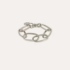 Bracelet Maille Ovale grand modèle argenté