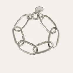 Bracelet Maille Ovale grand modèle argenté