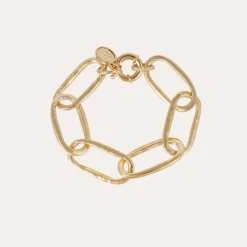 Bracelet Maille Ovale grand modèle doré