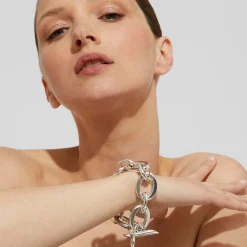 Bracelet Maille Ovale moyen modèle argenté