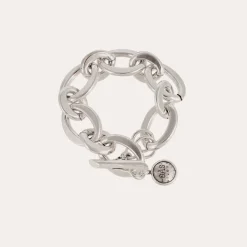 Bracelet Maille Ovale moyen modèle argenté