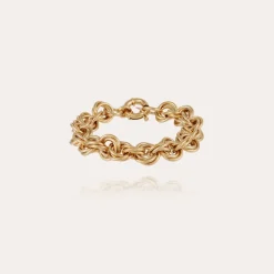 Bracelet Maille rond entrecroisé grand modèle doré