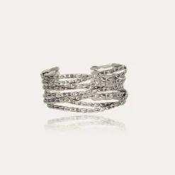Bracelet manchette Liane petit modèle argenté
