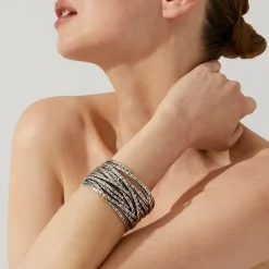 Bracelet manchette Liane argenté