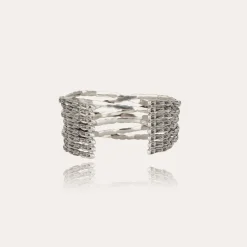 Bracelet manchette Liane petit modèle argenté