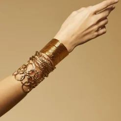 Bracelet manchette Liane petit modèle doré