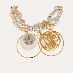 Bracelet Merlin Idylle bicolore - Nacre blanche