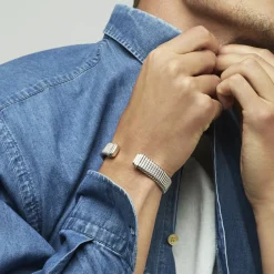 Bracelet Milos grand modèle argenté