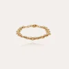 Bracelet Mistral doré - Nacre blanche & strass