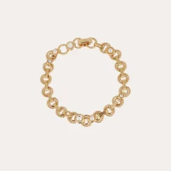 Bracelet Mistral doré - Nacre blanche & strass