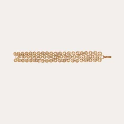 Bracelet Mistral triple doré - Nacre blanche & strass
