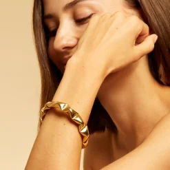 Bracelet Moki grand modèle doré