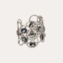 Bracelet Olympie argenté - Nacre grise