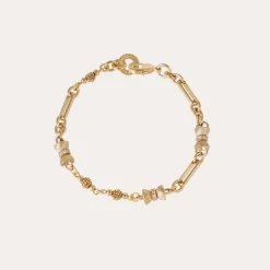 Bracelet Pompadour strass doré