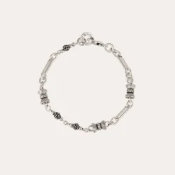 Bracelet Pompadour strass argenté