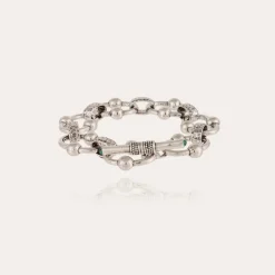 Bracelet rivage argenté - Malachite