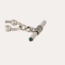 Bracelet rivage argenté - Malachite