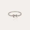 Bracelet Riviera Fleur grand modèle argenté - Zircone