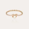 Bracelet Riviera Fleur grand modèle doré - Zircone