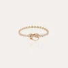 Bracelet Riviera Fleur petit modèle doré - Zircone