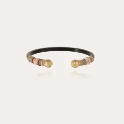 Bracelet Sari Bis acétate doré - Noir