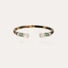 Bracelet Sari Bis acétate grand modèle argenté - Écaille