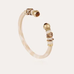 Bracelet Sari Bis acétate doré - Ivoire