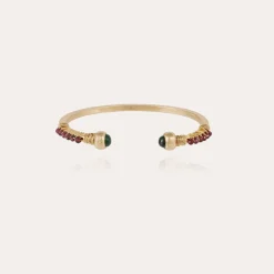 Bracelet Sari Bis doré - Malachite