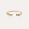 Bracelet Sari Bis strass acétate doré - Ivoire