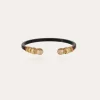 Bracelet Sari bis strass acétate doré - Noir